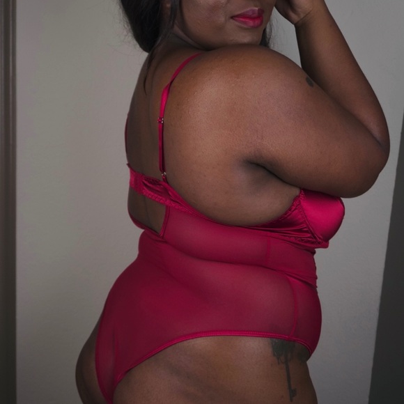 Candy Apple Red Teddy Plus Size - Picture 2 of 3